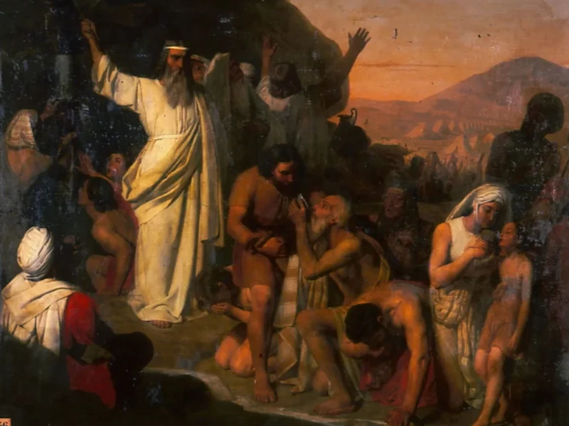1808-Guillaume Étienne André Brossard - Mosè colpisce la roccia (1836) - Museo di Belle Arti di La Rochelle